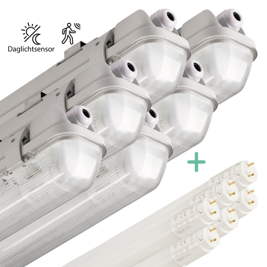 6 PACK - LED's Light LED TL lamp met sensor 150 cm - Bewegingssensor en nachtsensor - Waterdicht - 3100 lm led.gl