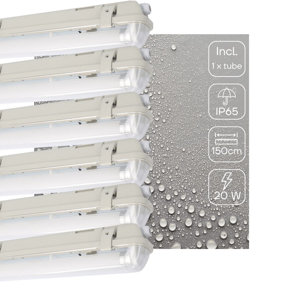 6 PACK - LED's Light LED TL lamp met sensor 150 cm - Bewegingssensor en nachtsensor - Waterdicht - 3100 lm led.gl