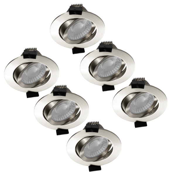 6 PACK - LED's Light PRO downlight inbouwspot Ø 68mm - Kantelbaar - Spatwaterdicht - Dim to Warm - RVS Inbouwspots led.gl