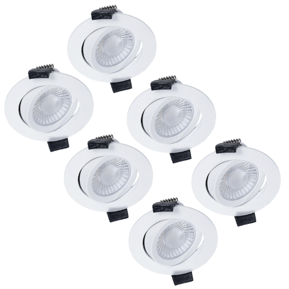 6 PACK - LED's Light PRO downlight inbouwspot Ø 68mm - Spatwaterdicht - Dimbaar - Universeel - Wit Inbouwspots led.gl