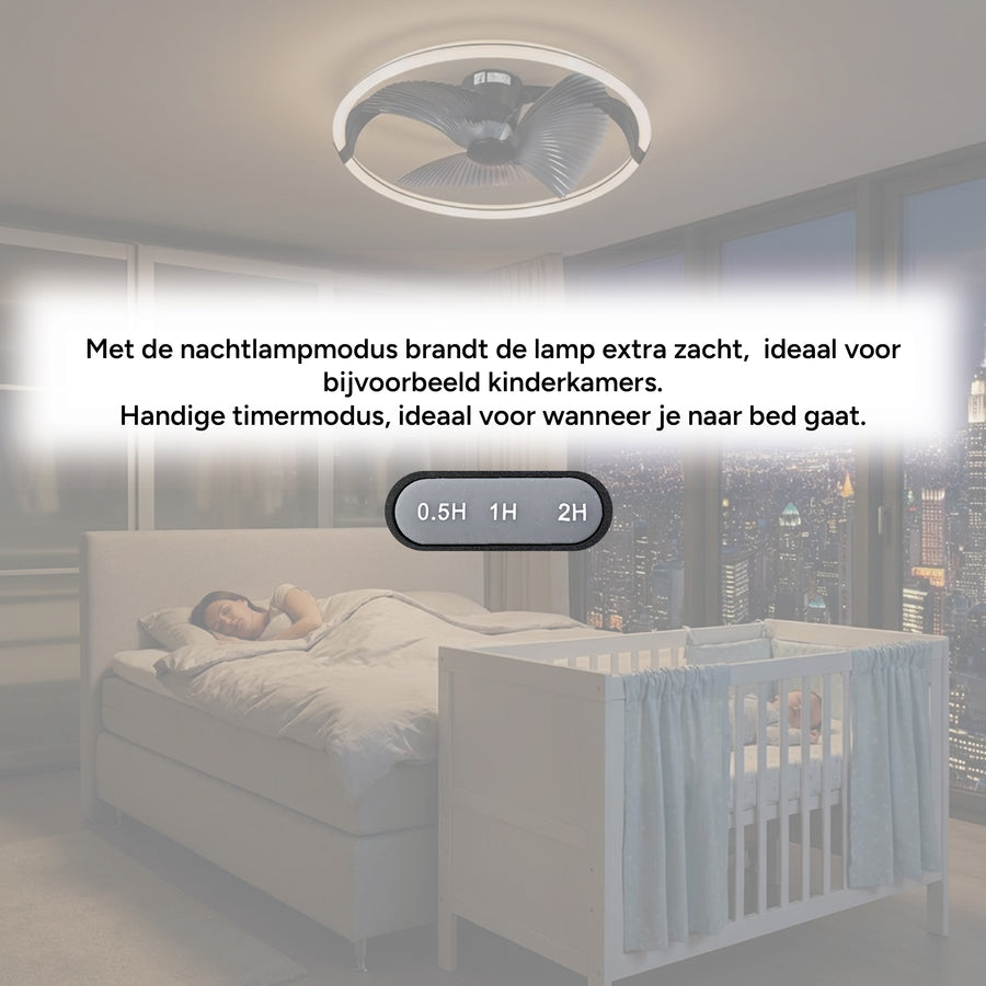 LED's Light Plafondventilator XL 74 cm - Bedienbaar met afstandsbediening - Zwart Plafondventilatoren led.gl