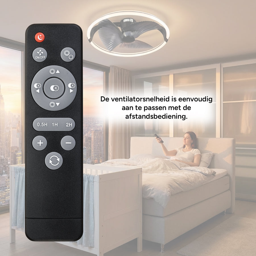 LED's Light Plafondventilator XL 74 cm - Bedienbaar met afstandsbediening - Zwart Plafondventilatoren led.gl