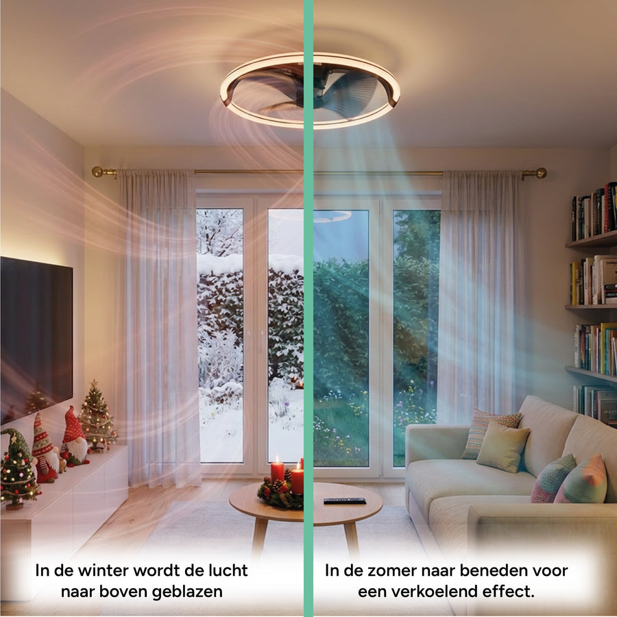 LED's Light Plafondventilator XL 74 cm - Bedienbaar met afstandsbediening - Zwart Plafondventilatoren led.gl