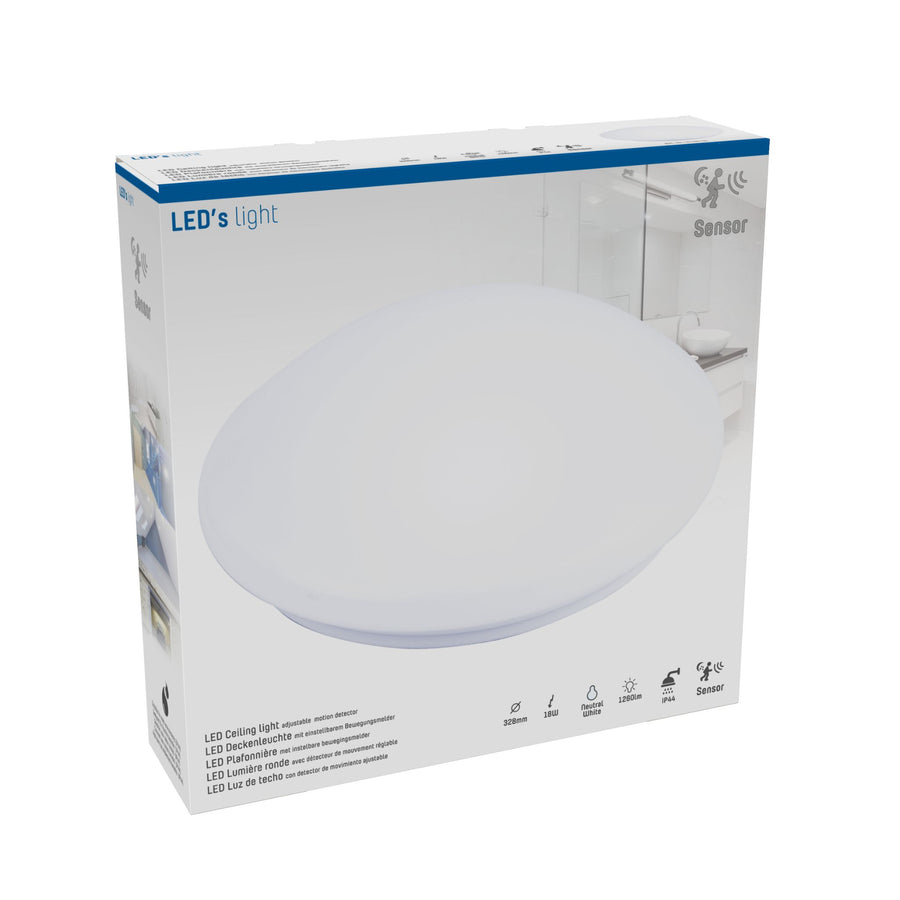 LED's Light Plafondlamp met Bewegingssensor Ø 33 cm - Koud wit licht (4000K) Plafondlampen led.gl