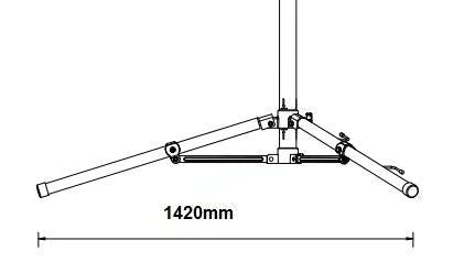 LED's Work Premium Tripod Accessoire - Statief - 1420mm 2990mm - Zwart Statieven led.gl