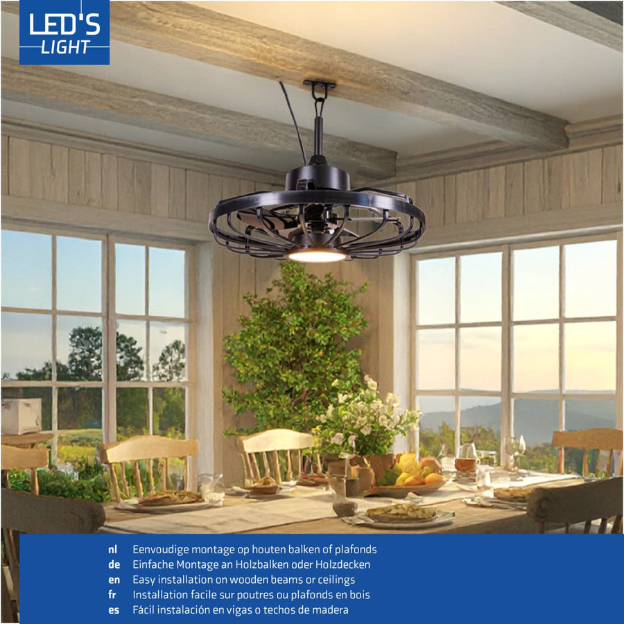 All-weather plafondlamp met ventilator – Ideaal voor veranda/overkapping en buiten/binnen ruimtes Plafondventilatoren led.gl