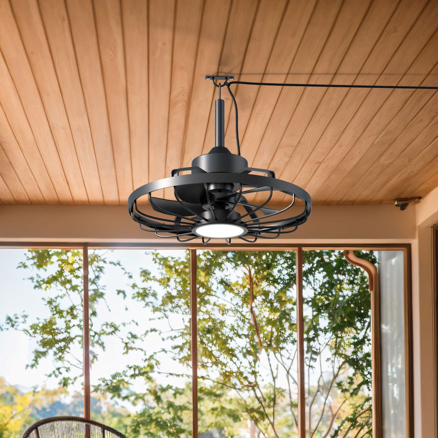 All-weather plafondlamp met ventilator – Ideaal voor veranda/overkapping en buiten/binnen ruimtes Plafondventilatoren led.gl