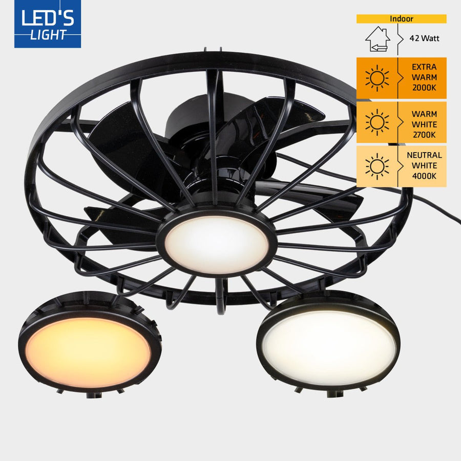 All-weather plafondlamp met ventilator – Ideaal voor veranda/overkapping en buiten/binnen ruimtes Plafondventilatoren led.gl