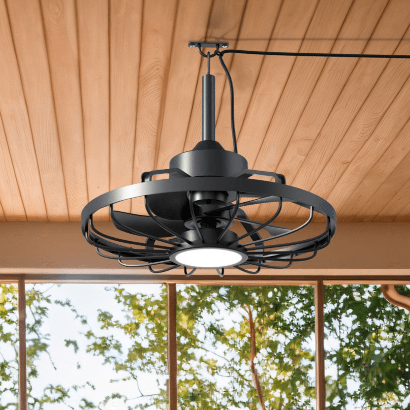 All-weather plafondlamp met ventilator – Ideaal voor veranda/overkapping en buiten/binnen ruimtes Plafondventilatoren led.gl