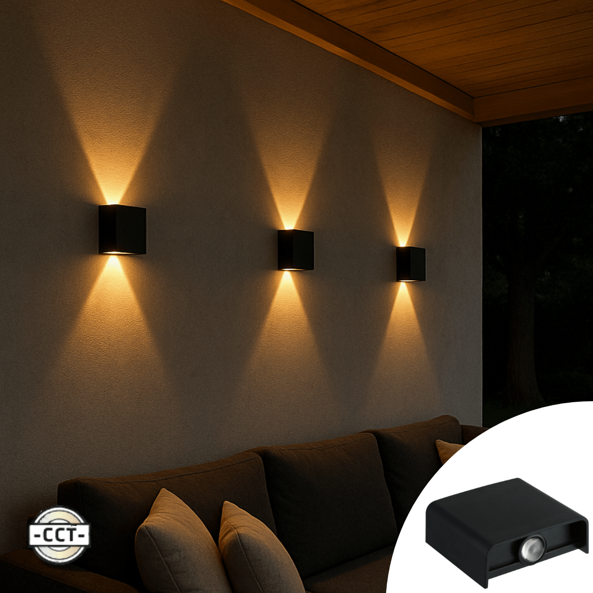 Buitenlamp met Lichtbron - Wandarmatuur - 170lm 2000K/2700K/4000K - Zwart - IP65 led.gl