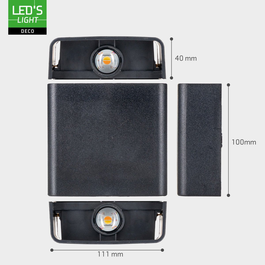 Buitenlamp met Lichtbron - Wandarmatuur - 170lm 2000K/2700K/4000K - Zwart - IP65 led.gl