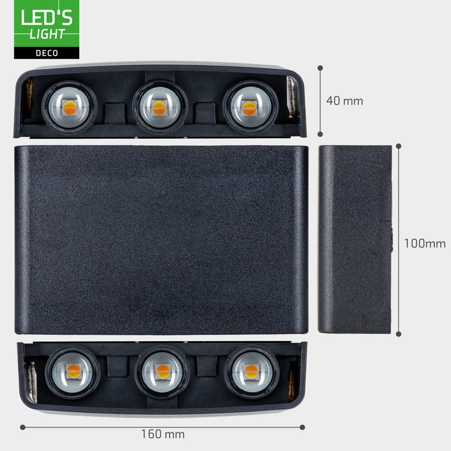 Buitenlamp met Lichtbron - Wandarmatuur - 450lm 2000K/2700K/4000K - Zwart - IP65 led.gl