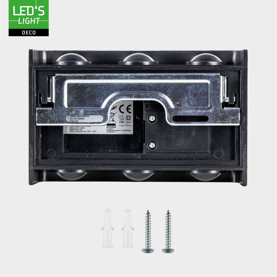 Buitenlamp met Lichtbron - Wandarmatuur - 450lm 2000K/2700K/4000K - Zwart - IP65 led.gl