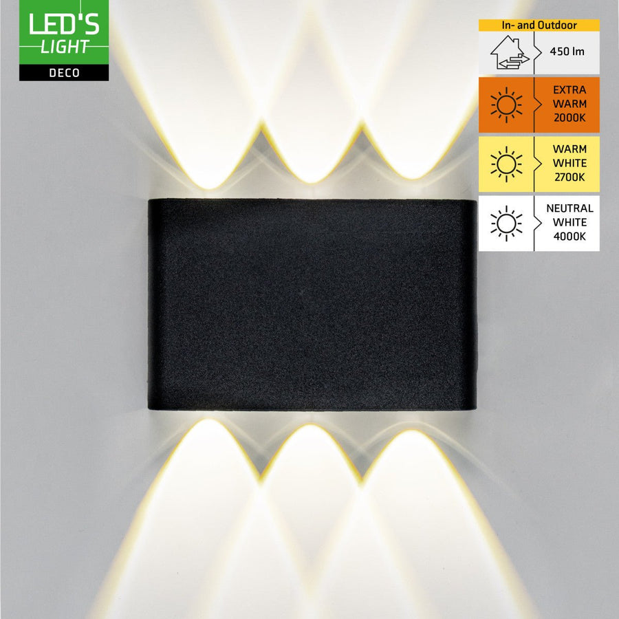 Buitenlamp met Lichtbron - Wandarmatuur - 450lm 2000K/2700K/4000K - Zwart - IP65 led.gl