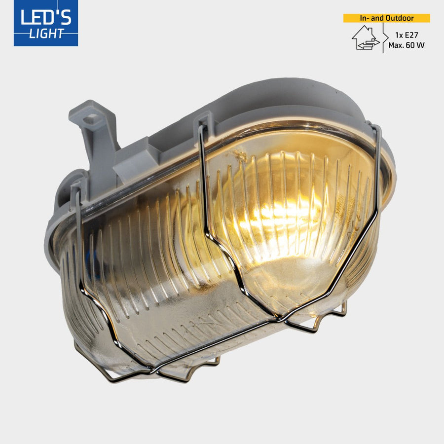 Buitenlamp Wandarmatuur Bulkhead IP44 – Grijs – Zonder Lichtbron – E27 Buitenlampen led.gl