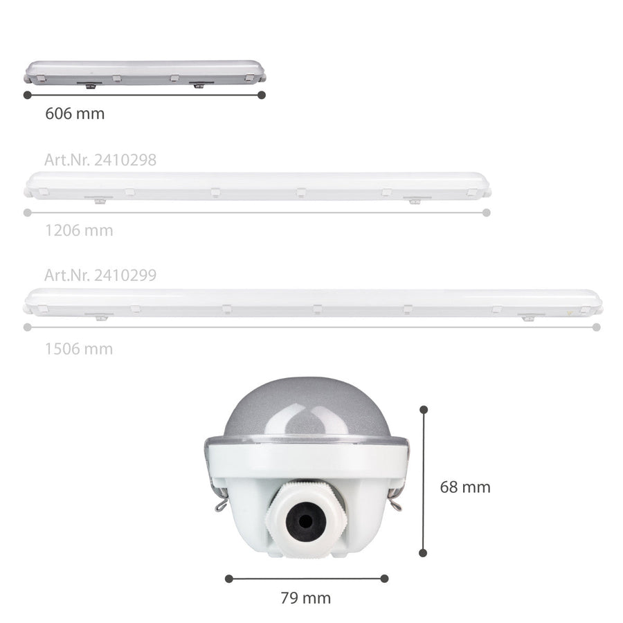 4 PACK - LED's Light Pro Philips TL Armatuur Strip 60 cm - Koppelbaar - Energielabel B - IP65 waterdicht - 2650 lm - 175lm/w TL verlichting led.gl