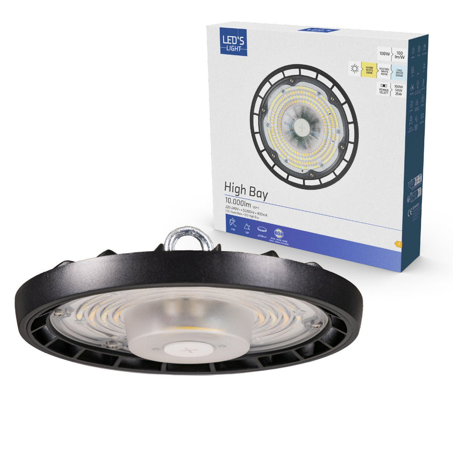 LED's Light High Bay - 100W 11000lm 3000K/4000K/6000K CCT Powerselect High bays led.gl