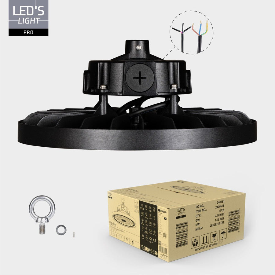 LED's Light pro High Bay - 150W - 1-10V Dimbaar - Power select - Energieklasse A - 27750lm 4000K - Sosen Driver - IP65 - IK10 - Klasse 1 High bays led.gl