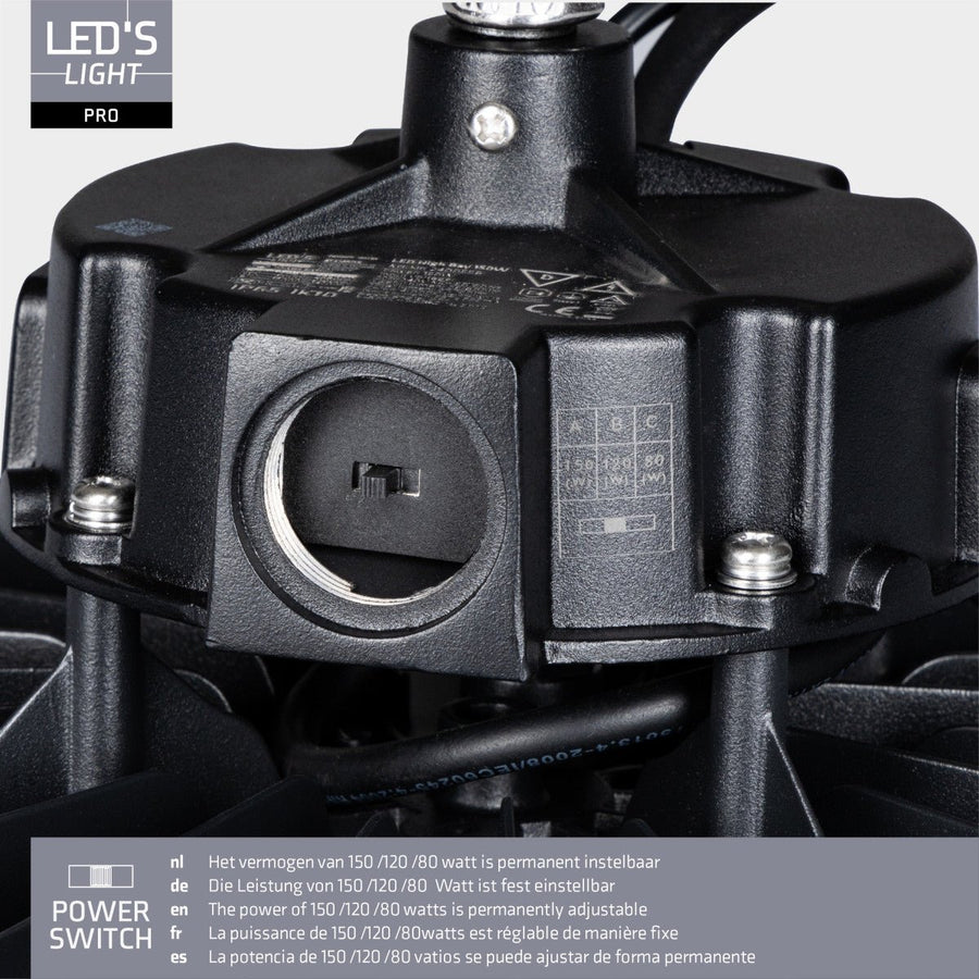 LED's Light pro High Bay - 150W - 1-10V Dimbaar - Power select - Energieklasse A - 27750lm 4000K - Sosen Driver - IP65 - IK10 - Klasse 1 High bays led.gl