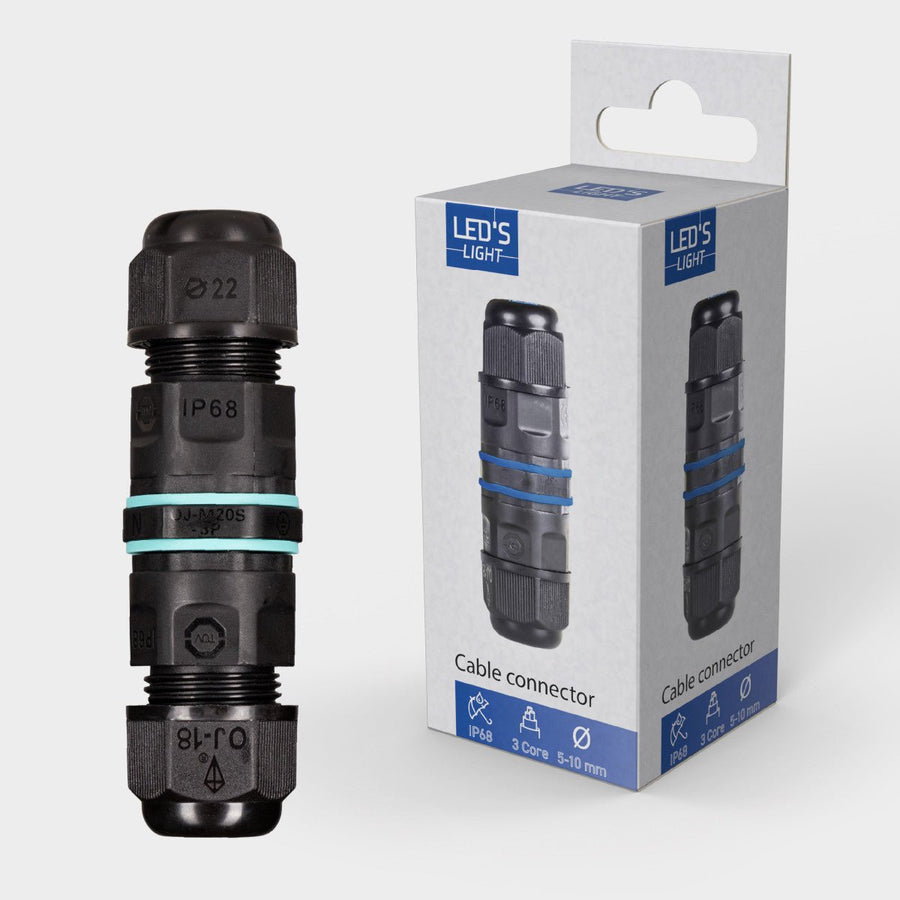 Kabelverbinder I connector - Voor kabels van 5 tot 10 mm - voor buiten en binnen - Zwart Kabelverbinders led.gl