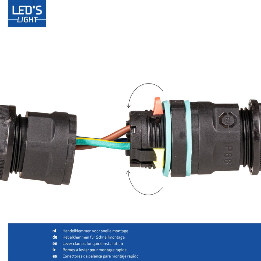Kabelverbinder I connector - Voor kabels van 5 tot 10 mm - voor buiten en binnen - Zwart Kabelverbinders led.gl