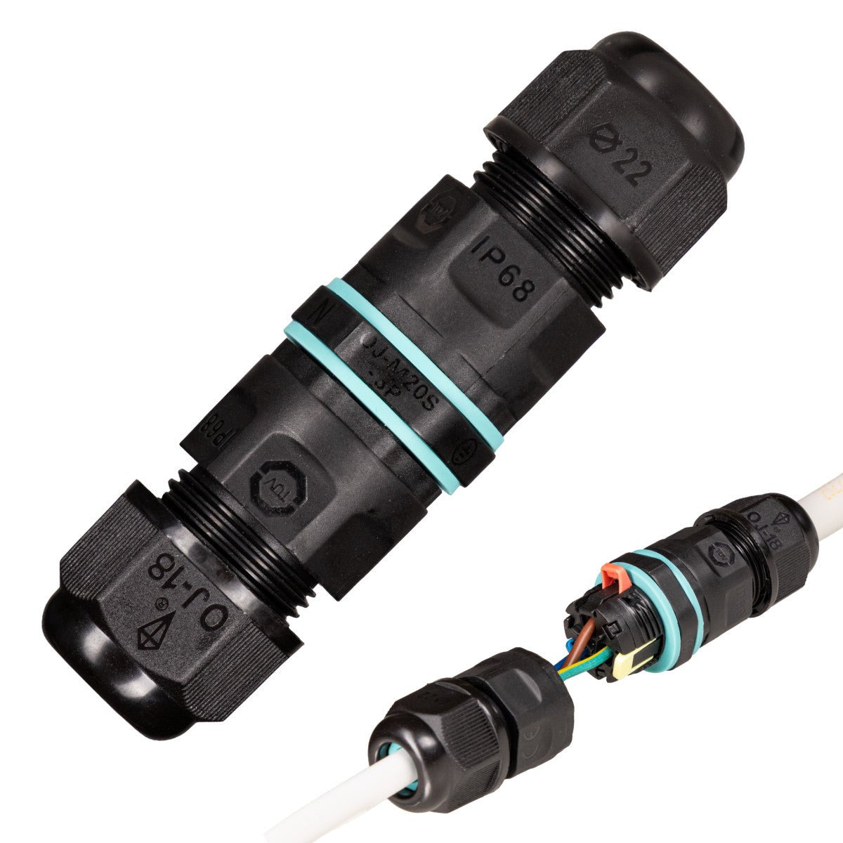 Kabelverbinder I connector - Voor kabels van 5 tot 10 mm - voor buiten en binnen - Zwart Kabelverbinders led.gl