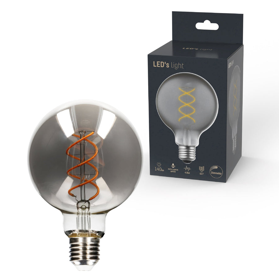 LED Lamp Smokey E27 - Edison Vintage - Dimbaar licht - Bol G95 Dimbare filament lampen led.gl