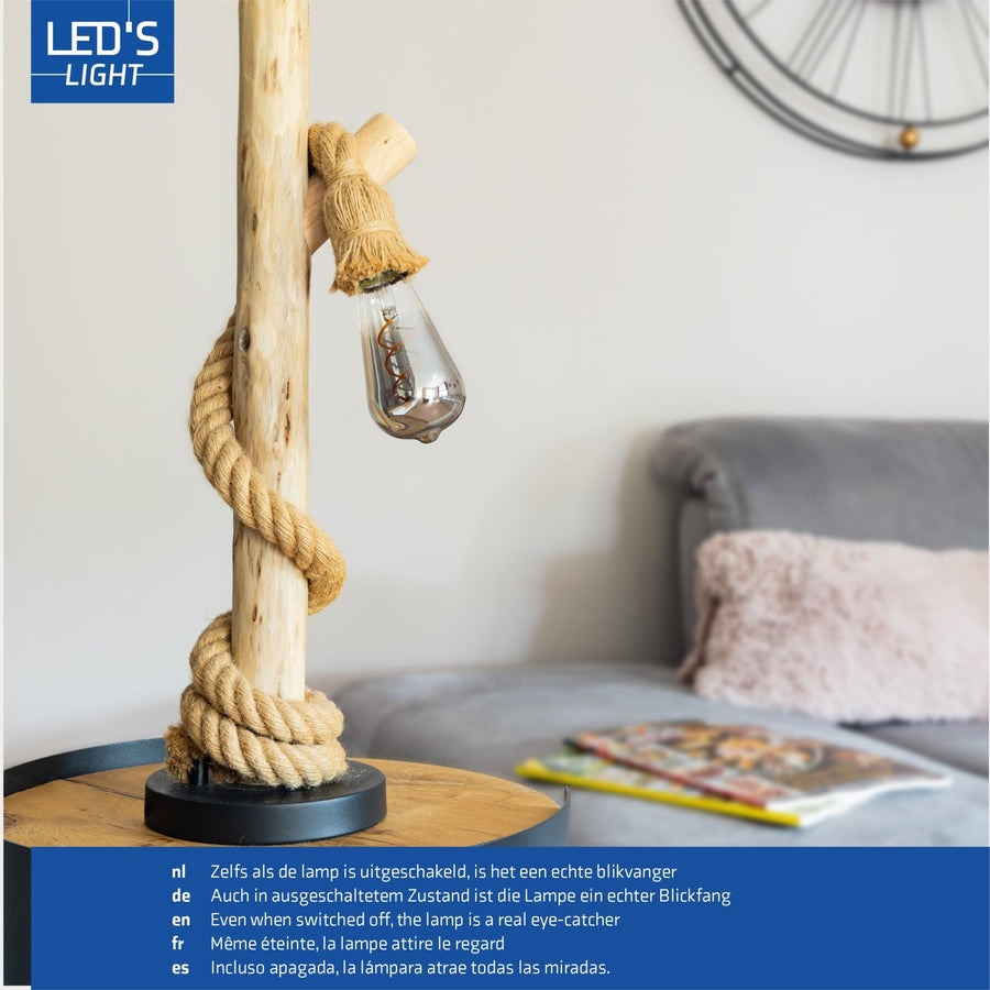 LED Lamp smokey E27 - Nostalgisch retro - Dimbaar warm wit licht - Edison ST64 Dimbare filament lampen led.gl