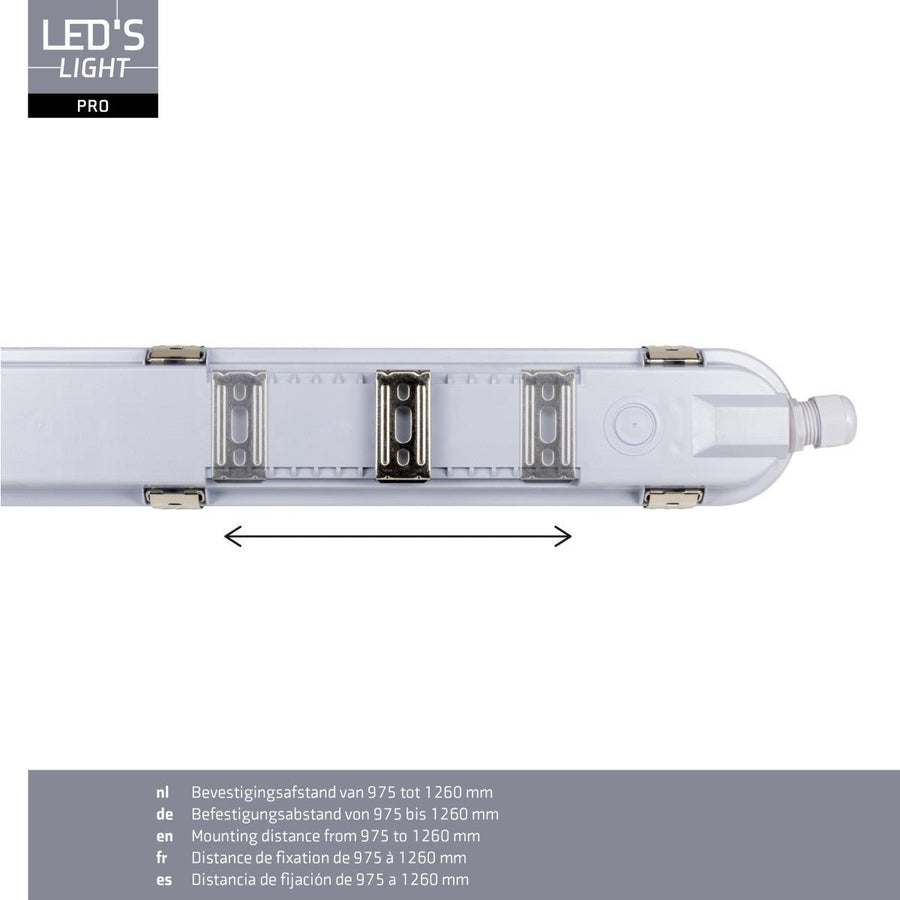 9 PACK - LED's Light pro Koppelbaar CCT/Power select TL armatuur met Strip - 180lm/w 39W 150cm 7020lm 3000K/4000K/6500K - IP65 IK08 TL verlichting led.gl