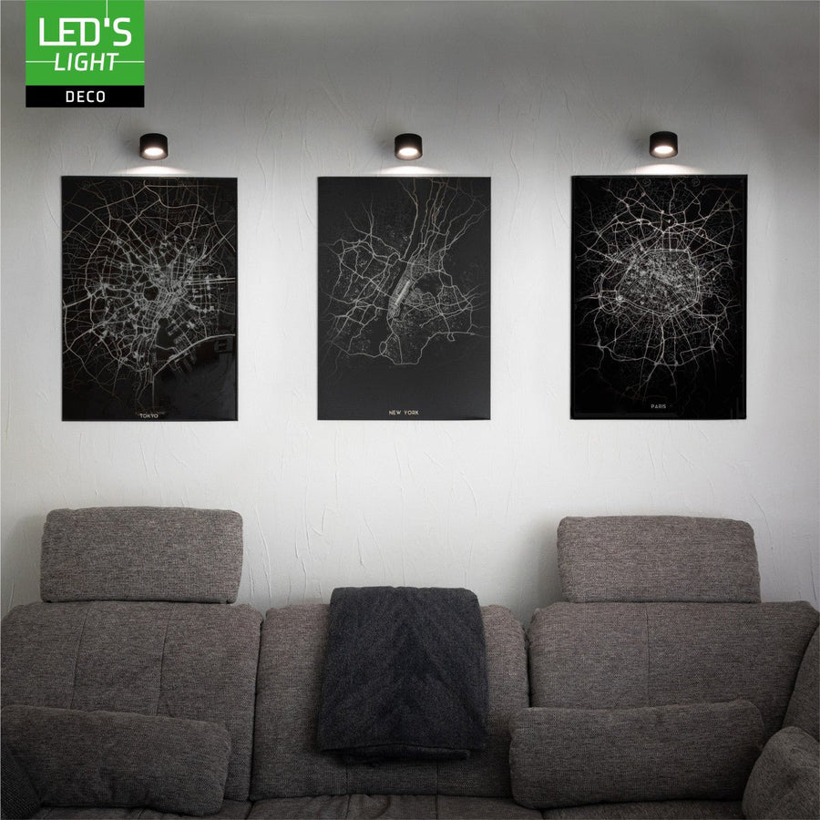 LED's Light 3-in-1 Draadloos Oplaadbaar Spotje - Tafellamp, Klemlamp & Wandlamp - Zwart Tafellampen led.gl