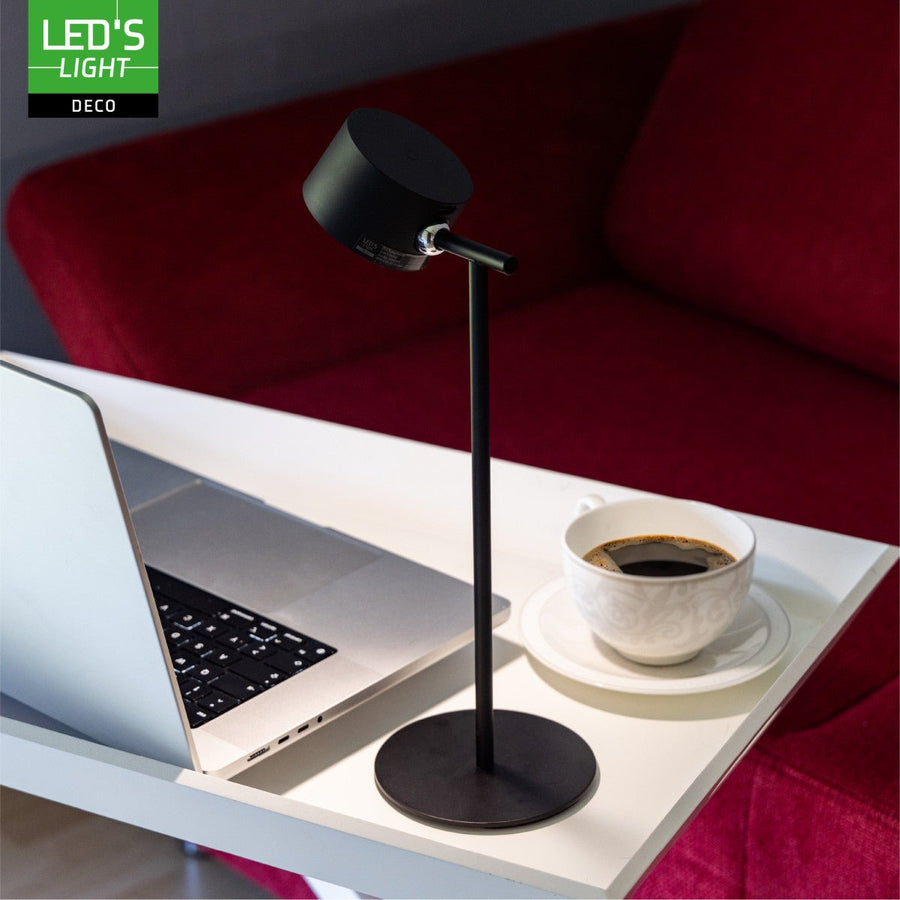 LED's Light 3-in-1 Draadloos Oplaadbaar Spotje - Tafellamp, Klemlamp & Wandlamp - Zwart Tafellampen led.gl