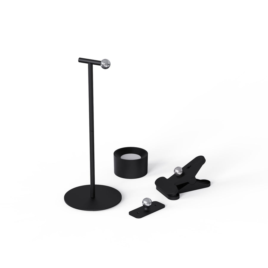 LED's Light 3-in-1 Draadloos Oplaadbaar Spotje - Tafellamp, Klemlamp & Wandlamp - Zwart Tafellampen led.gl