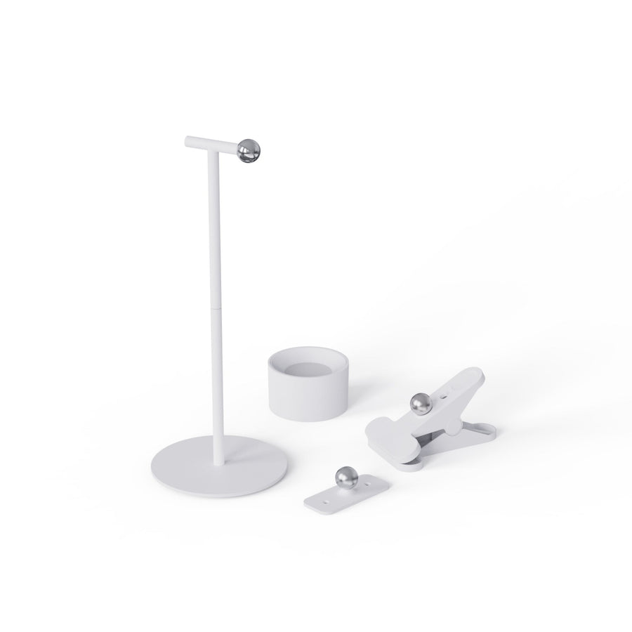 LED's Light 3-in-1 draadloze oplaadbare lamp met magnetische muurbeugel, voet en klem - Wit Tafellampen led.gl