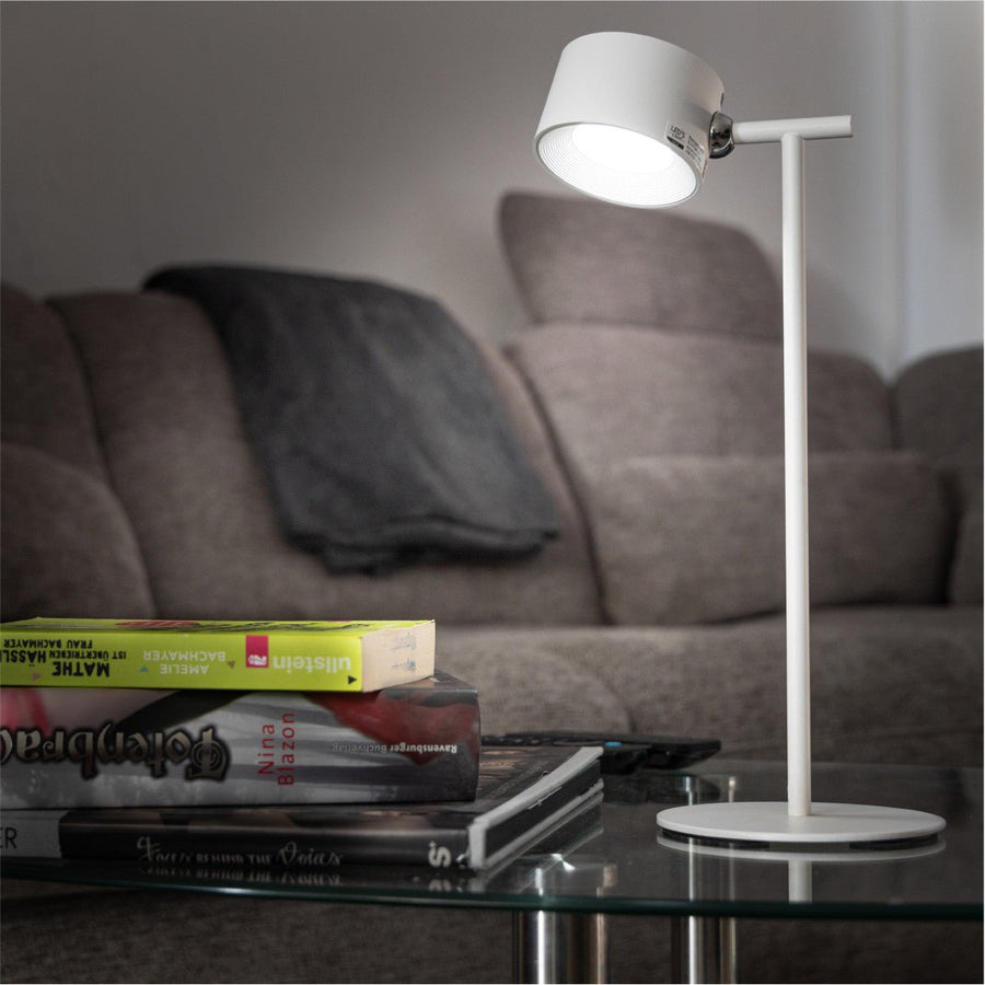 LED's Light 3-in-1 draadloze oplaadbare lamp met magnetische muurbeugel, voet en klem - Wit Tafellampen led.gl