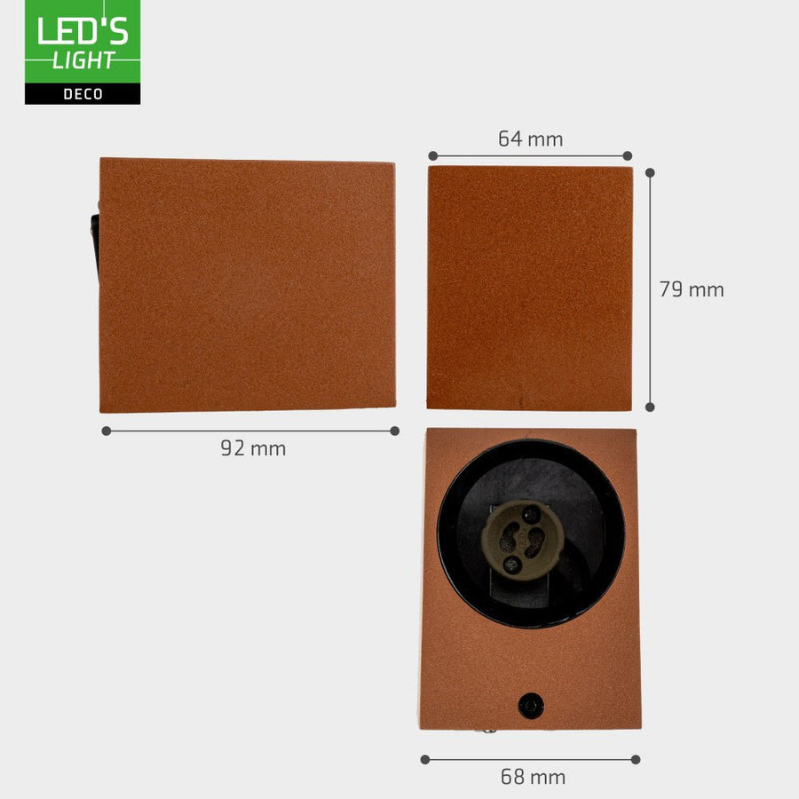 LED's Light Buitenlamp kubus - Wandarmatuur - 1xGU10 - Roestkleurig - IP44 Wandlampen led.gl