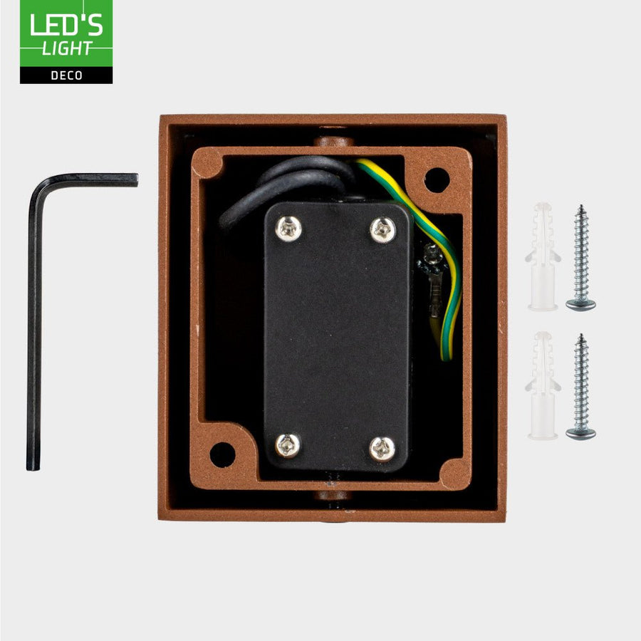 LED's Light Buitenlamp kubus - Wandarmatuur - 1xGU10 - Roestkleurig - IP44 Wandlampen led.gl