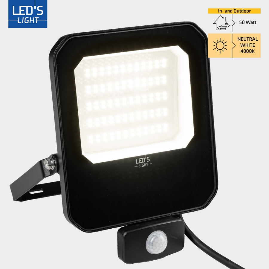 LED's Light Buitenlamp schijnwerper floodlight met bewegingssensor 7000lm - binnen en buiten - 50W Schijnwerpers led.gl