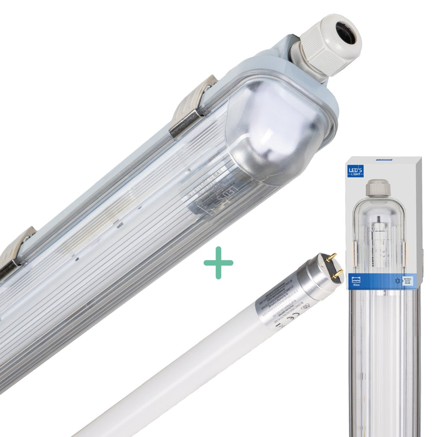 LED's Light Complete LED TL lamp met LED buis 150 cm - Binnen en buiten - 3060lm - 16.5W - 4000K - 185lm/w - Energielabel B TL verlichting led.gl