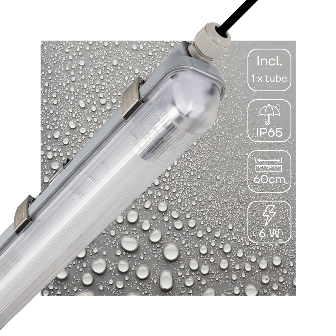LED's Light Complete LED TL lamp met LED buis 60 cm - Binnen en buiten - 1100 lm - 1x6W - 185lm/w - Energielabel B TL verlichting led.gl