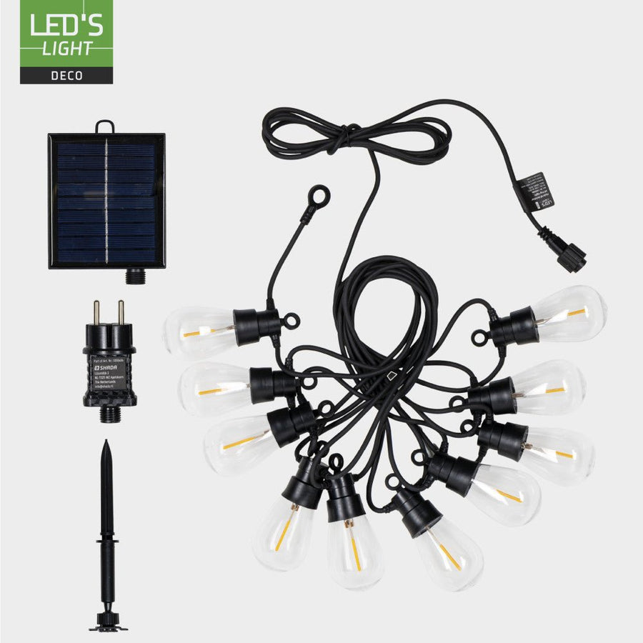 LED's Light Deco Hybride buiten-slingerlicht - 35lm 1800K - IP44 - 6,5 meter lang Buitenlampen led.gl