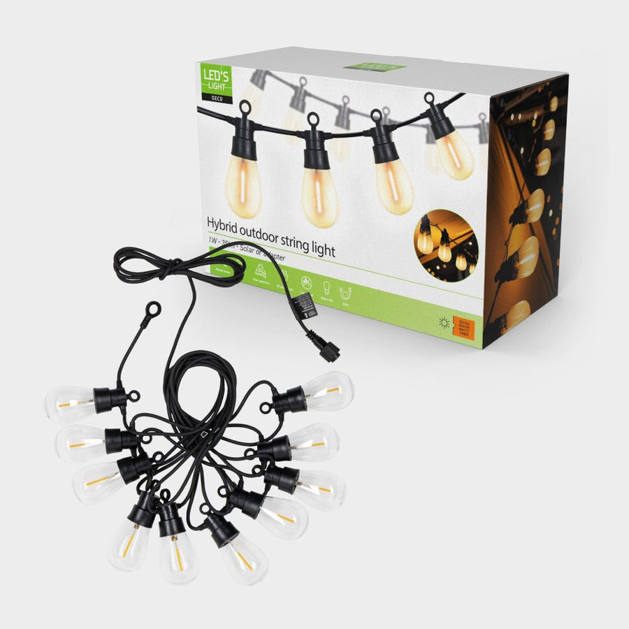 LED's Light Deco Hybride buiten-slingerlicht - 35lm 1800K - IP44 - 6,5 meter lang Buitenlampen led.gl