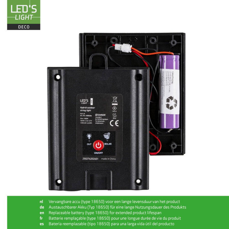 LED's Light Deco Hybride buiten-slingerlicht - 35lm 1800K - IP44 - 6,5 meter lang Buitenlampen led.gl