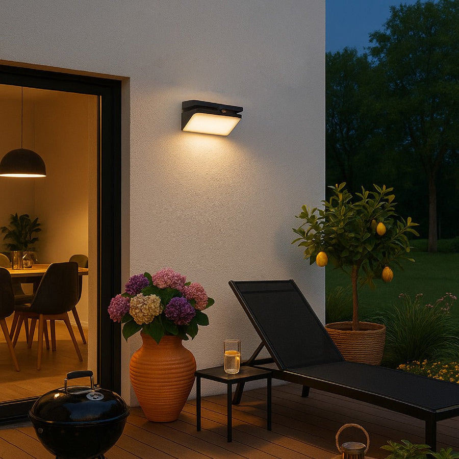 LED's Light Deco Solar buitenlamp - 600lm 2700K - Zwart - IP54 - Sensor Wandlampen led.gl