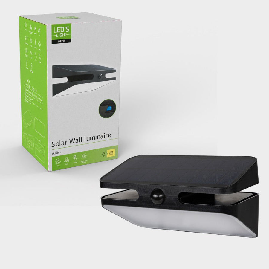 LED's Light Deco Solar buitenlamp - 600lm 2700K - Zwart - IP54 - Sensor Wandlampen led.gl