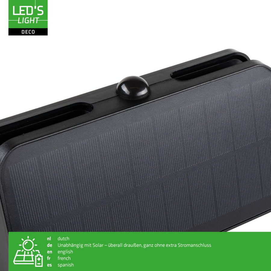 LED's Light Deco Solar buitenlamp - 600lm 2700K - Zwart - IP54 - Sensor Wandlampen led.gl