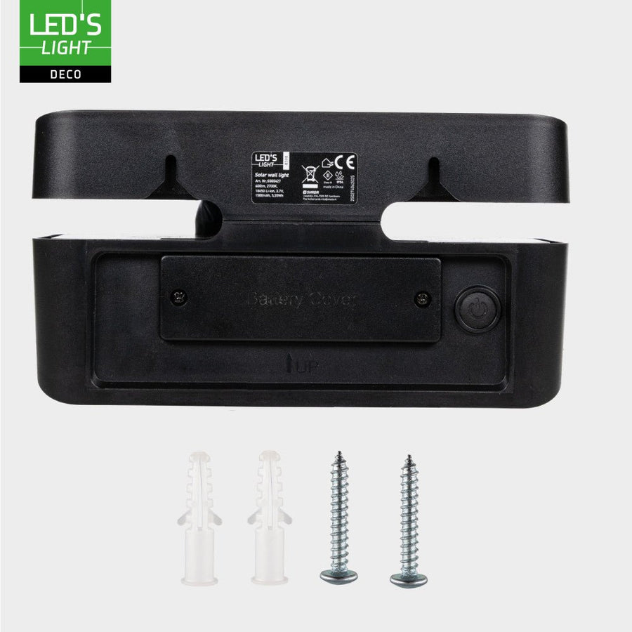 LED's Light Deco Solar buitenlamp - 600lm 2700K - Zwart - IP54 - Sensor Wandlampen led.gl