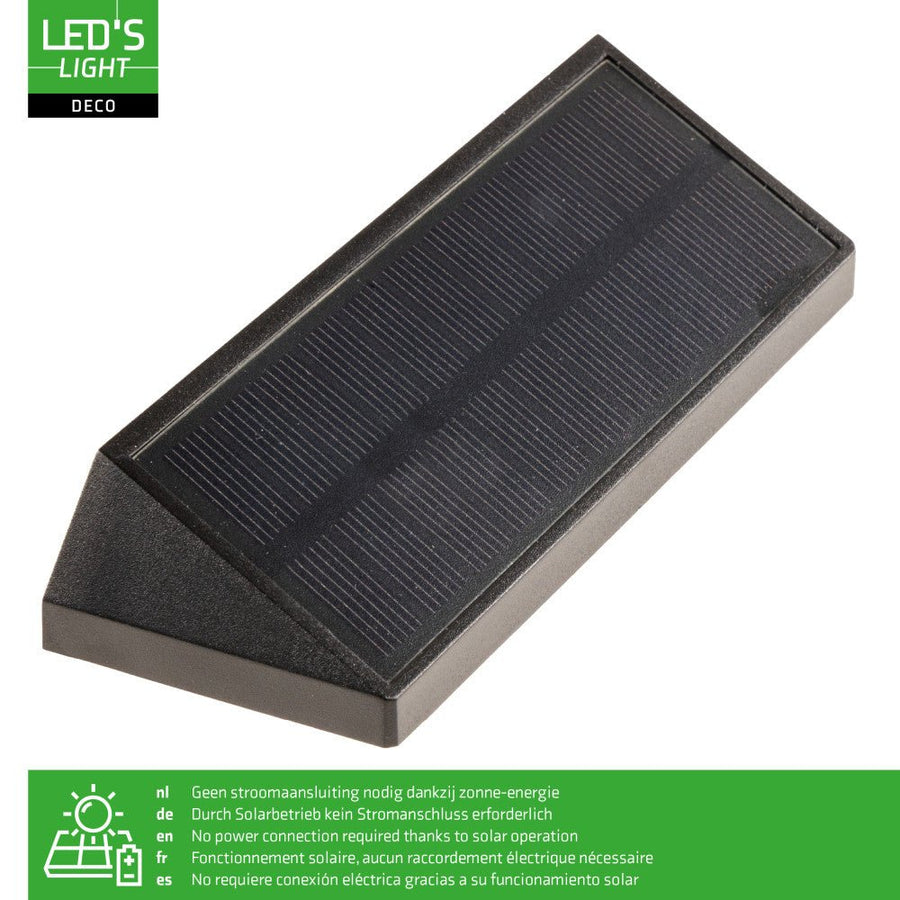 LED's Light Deco Solar Buitenlamp – Schuttingverlichting – 2 stuks Buitenlampen led.gl