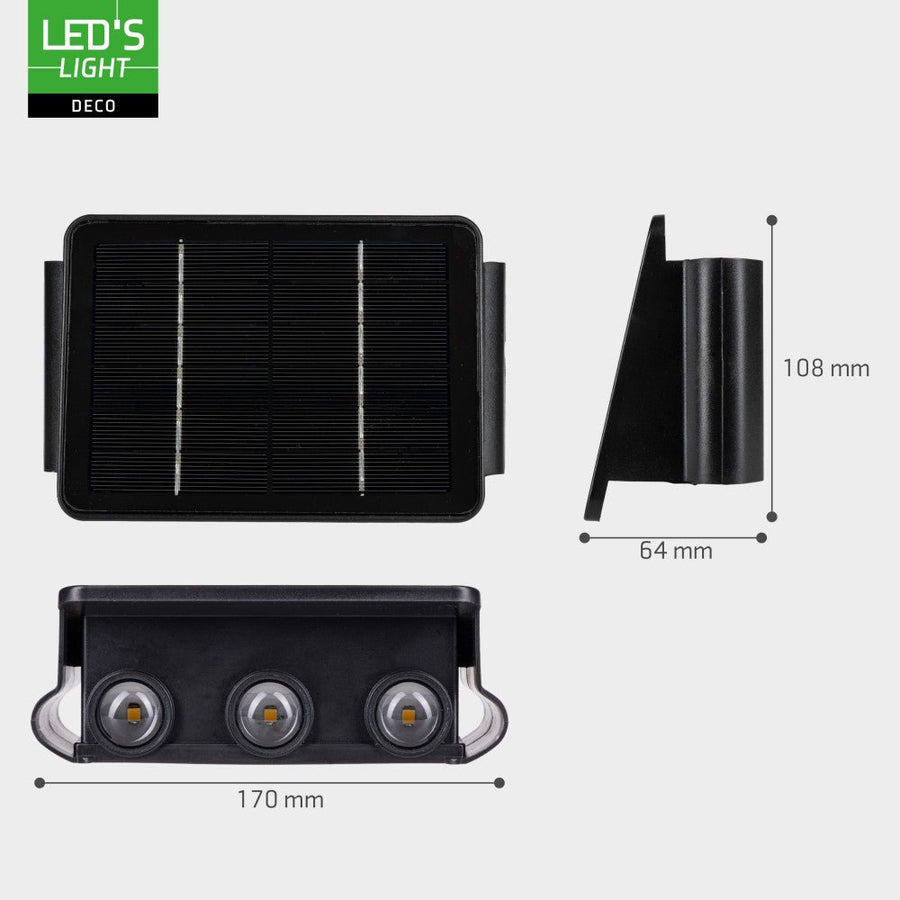 LED's Light Deco solar zonnepaneel buitenlamp wandlamp daglicht sensor Wandlampen led.gl