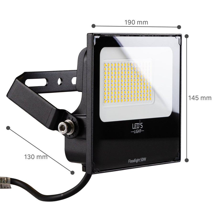 LED's Light Floodlight 8000 - Waterbestendig en Kantelbaar - 50W Schijnwerpers led.gl