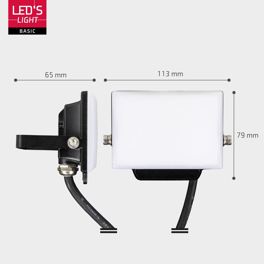 LED's Light Floodlight 900 met beugel - Universeel voor binnen en buiten - 10W Schijnwerpers led.gl